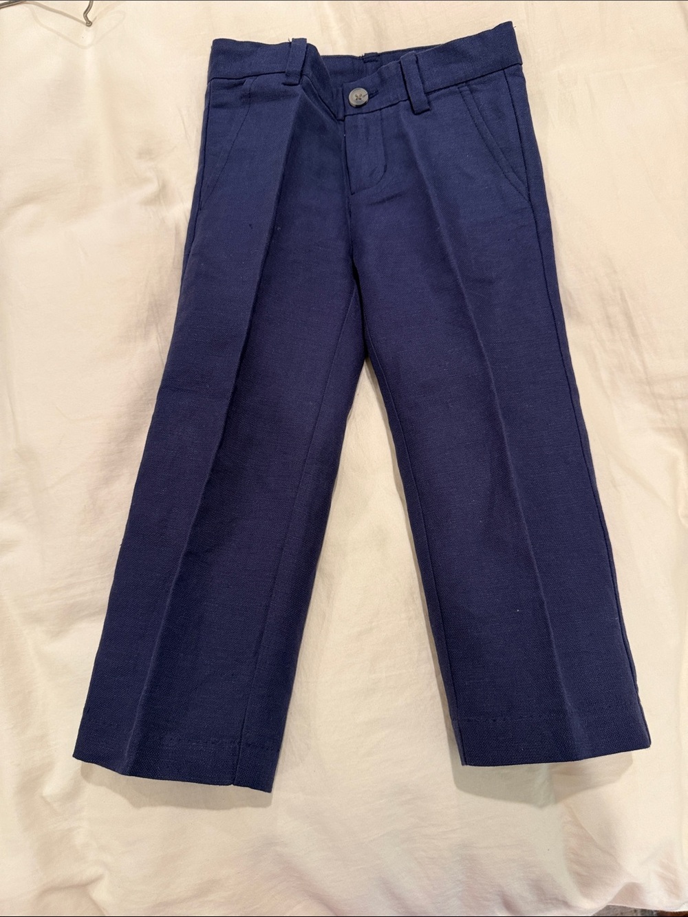 Janie and Jack Navy Tailored Linen Boys Dress Pants